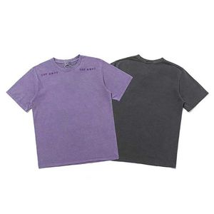 T-shirts voor heren batik paars grijs voorgestelde t-shirt mannen dames