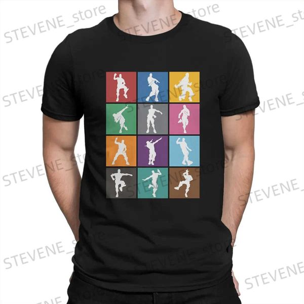 T-shirts pour hommes Battle Royale Victory Dance Rainbow Treillis Unique T-shirt Fortnites Loisirs T-shirt Le plus récent T-shirt pour adulte T240325