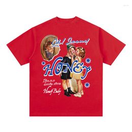 T-shirts pour hommes BC Creative Fun T-shirt imprimé pour enfants américains Street Loose Shoulder Hip Shirt