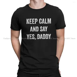 T-shirts pour hommes BDSM Bondage Discipline Dominance Soumission Tshirt pour les hommes drôle Keep Calm OUI DADDY KINK LOVER HUMOR