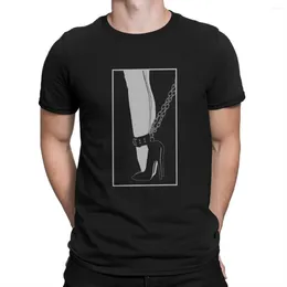 T-shirts pour hommes BDSM t-shirt créatif pour hommes talons enchaînés col rond chemise en Polyester cadeaux d'anniversaire distinctifs Streetwear