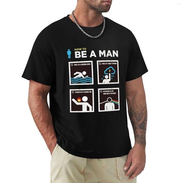 T-shirts pour hommes Be A Man T-Shirt Tees Anime Clothes Plain Black Men