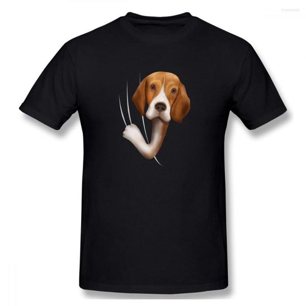 T-shirts pour hommes beagle animal venant de l'intérieur graphique drôle drôle de base t-shirt à manches courtes chien papa chemise usa