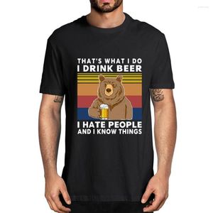 T-shirts pour hommes Bear That's What I Do Drink Beer Hate People Know Things