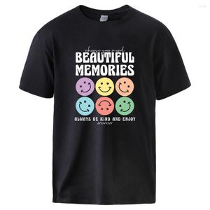 T-shirts pour hommes Beautiful Memories Always Be Kind And Enjoy Male T-shirts Fitness Cotton Tee Basic Daily Tops Casual Fashion Short Sleeves
