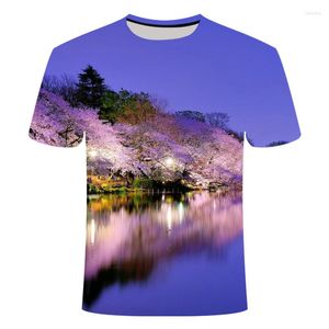 Heren t shirts het mooie natuurpatroon t-shirt 3d zonsondergang luminous casual casual heren en vrouwen gepersonaliseerde gedrukte kinderen