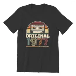 Heren T-shirts Mooie Retro Vintage Tape Verjaardag 1977 Mannen T-shirt Mode Slim Fit Shirt Unisex Katoen Tees Oversized Streetwear