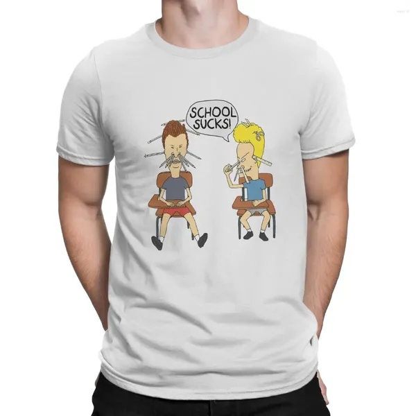 T-shirts pour hommes Beavis et Butthead drôle sarcastique dessin animé école suce chemise Harajuku graphique t-shirt col rond hommes hauts