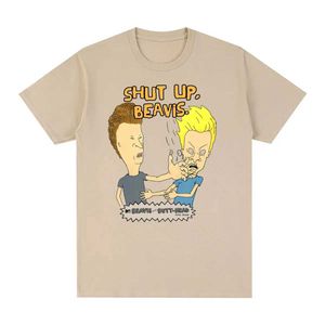Heren T-shirts Beavis en Butthead Vintage T-shirt Grappige sarcastische cartoon katoenen heren Nieuwe dames top Q240514
