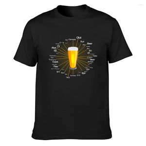 T-shirts pour hommes bière en 45 langues chemises standard printemps automne fitness drôle décontracté personnalisé à manches courtes
