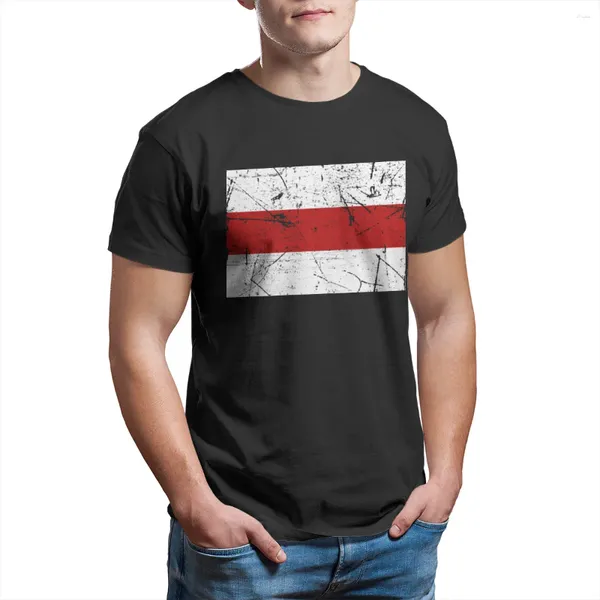 T-shirts masculins Bélarus drapeau rouge blanc belarusse t-shirt d'été imprimement de haute qualité.