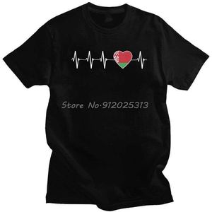 T-shirts voor heren Wit-Russische hartslag Ik hou van Wit-Rusland T-shirt Men Katoen T-shirt Country Vlag Heart Familie T-shirt T-shirt T-shirt Kleding Z0421