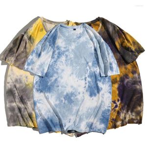 T-shirts pour hommes CROYANCE 2022 été hommes T-shirt High Street Tie-dye processus à manches courtes col rond Vintage chemise Y2k vêtements pour hommes