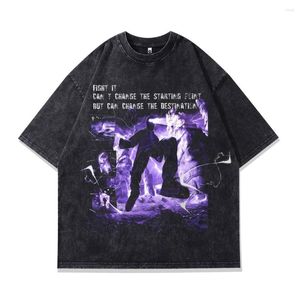 Berserk Harajuku Anime Vintage Hommes Surdimensionné Punk Grunge Y2k Vêtements À Manches Courtes Coton Tops Streetwear Mâle T-shirts