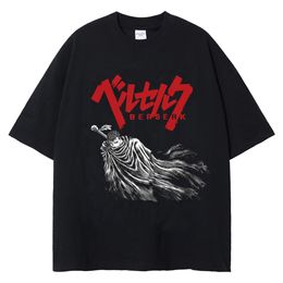 T-shirts hommes Berserk T-shirt Y2K Hommes Washed T-shirt Japonais Anime Guts Graphique Tshirt Hip Hop Streetwear Été Harajuku Chemise Casual Coton Tee-shirt à manches courtes 2556