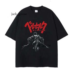T-shirts pour hommes Berserk T-shirt Y2K Hommes T-shirt lavé Japonais Anime Guts Graphique Tshirt Hip Hop Streetwear Été Harajuku Chemise Casual Coton T-shirt à manches courtes 176