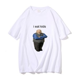 Heren t-shirts bertram eet kinderen grappig merk mannen dames t-shirt ik eet tees man pure katoenen tops korte mouw zwart casual losse t-shirt 230111