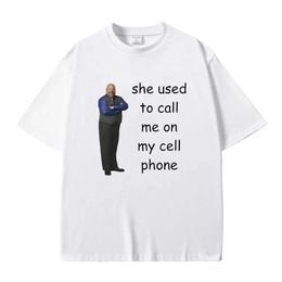 T-shirts masculins bertram Elle m'appelait sur téléphone portable mème drôle t-shirt mascules femmes décontractées 100% coton t-shirt d'été