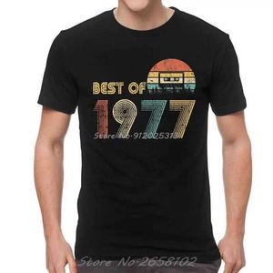 Camisetas para hombres Lo mejor de 1977 Regalos de cumpleaños Camiseta Hombres gráfico Camiseta Camiseta de algodón corta Cinta de cassette Camiseta Ts Tops Harajuku Strtwear T240425