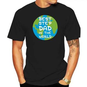 T-shirts voor heren Beste Step Dad in the World Slogan t Global Fathers Day Daddy Earth Men T-shirt Cool Casual Pride T-Shirt Mens unisex Nieuwe stijl Y240509