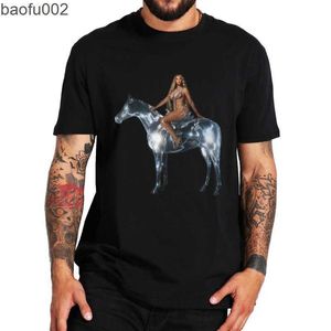 Heren T-shirts Beyonce Renaissance T-shirts 2022 Popzanger Nieuw album Tee voor fans Unisex Korte mouw Mode Tops Casual Streetwear Camisetas W0224