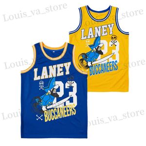 T-shirts masculins BG Jerseys de basket-ball Laney Buccanrs Remix 23 broderie de couture de haute qualité maillot de sport extérieur bleu blanc 2023 Nouveau T240408