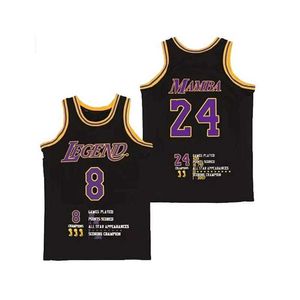 T-shirts masculins BG Légende des maillots de basket-ball 24 Mamba Jersey Digital Printing High-Quuty Outdoor Sports Five Champions Yellow Black 2023 Nouveau T240506