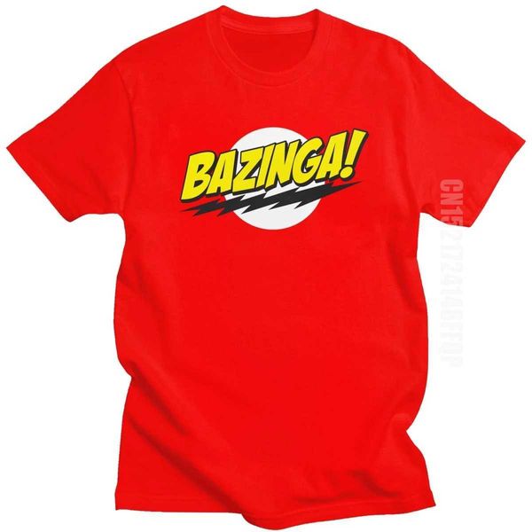 T-shirts masculins Big Bang Theory Bazinga T-shirt Mens 100% coton beau Sheldon Cooper T-shirt GK tbbt t Top Birthday Gift Creative T240510