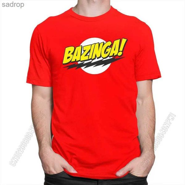 T-shirts masculins Big Bang Theory Bazinga T-shirt Mens 100% coton beau Sheldon Cooper T-shirt geek tbbt t-shirt top merch giftxw