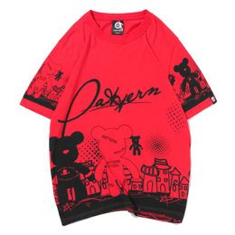 Camisetas para hombres Big Yards Ropa de verano Pareja Cuello redondo Camiseta de manga corta Impresión de dibujos animados Ropa Hombres y mujeres jóvenes Camiseta de ocio