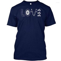 T-shirts pour hommes Love Motorcycle Bike Tshirt Preshrunk Cotton Fashion Mens