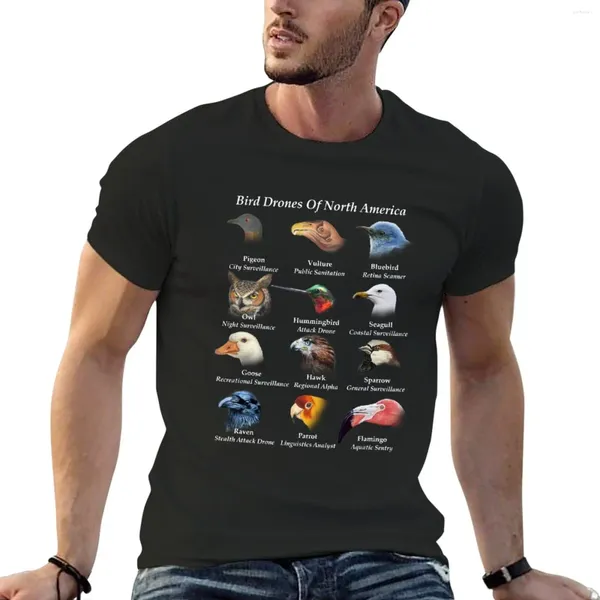 Camisetas para hombre, Drones de pájaros de América del Norte, observación divertida de observadores de aves, bonita guía de campo para amantes, camiseta, blusa para hombre