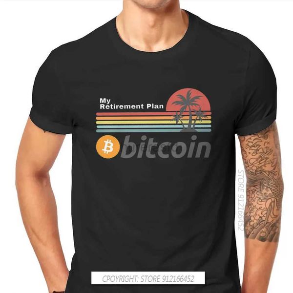 T-shirts masculins Bitcoin Cryptocurrency Meme My Retirement Plan Tshirt Classic Fashion Mens Vêtements Clothing Plus taille
