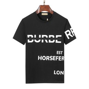 T-shirts pour hommes noir et blanc nouveau fil double 100% coton tissu lettres classiques rose album d'impression numérique décoré avec col256n