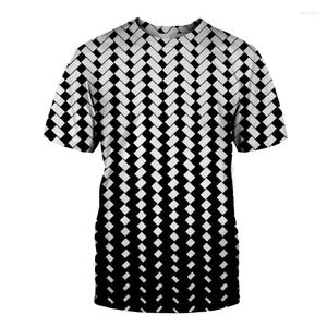 Hommes t-shirts noir et blanc chemise vêtements mode Vortex impression 3d T-shirt homme femme Streetwear choses drôles hauts surdimensionnés