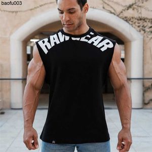 T-shirts voor heren zwarte bodybuilding tanktops mannen gym fitness katoen mouwloos shirt mannelijke zomer nieuwe casual singlet vest crossfit merk kleding j230522