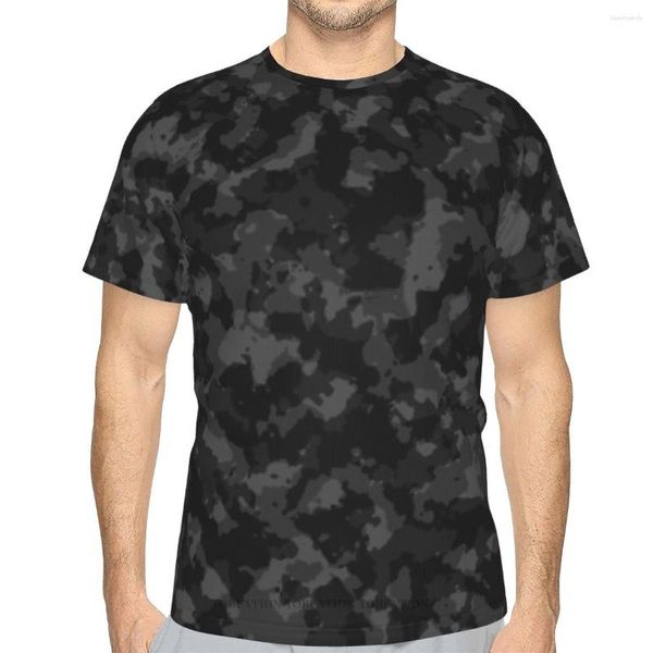 Camisetas para hombre, camiseta con estampado 3D de poliéster de camuflaje negro, ropa de secado rápido para deportes al aire libre, camiseta informal holgada, camisetas de calle