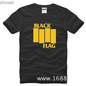 T-shirts hommes drapeau noir t-shirt hommes punk rock band hommes t-shirt à manches courtes col rond coton camisa masculina t-shirt top tees 240130