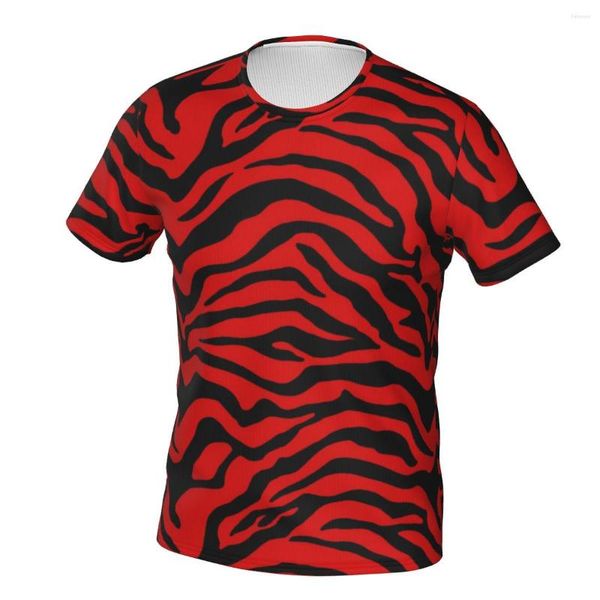 T-shirts pour hommes Noir Rouge Zebra Stripe Shirt Animal Print Nouveauté Homme Mode T-Shirts Premium Tee Manches Courtes EMO Vêtements Cadeau
