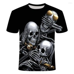 Heren t shirts zwart shirt 3d skull king zomer horror t -shirt mannen tops T -stukken hoogwaardige korte mouw heren hiphop homme klede