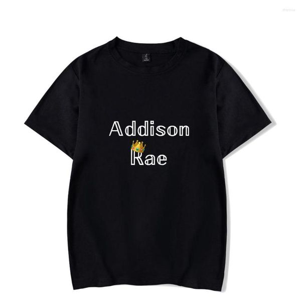 Camisetas de hombre Camisa negra Moda Addison Rae Hombres Mujeres Camisetas Verano Casual Niños Niñas Manga corta Hip Hop