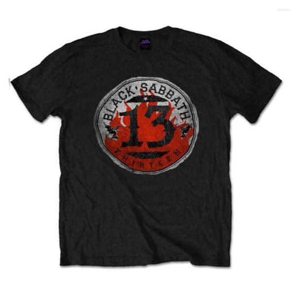 Camisetas para hombre Camiseta negra Sabbath Camiseta para hombre 13 Flame Circle