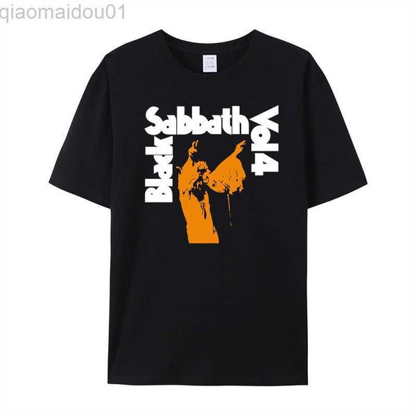 T-shirts pour hommes Black SHIRT Sabbath Vol 4 T-shirts pour hommes à manches courtes Basic Graphic Cotton Rock T-shirts Homme Heavy Metal Tees Shirt L230707