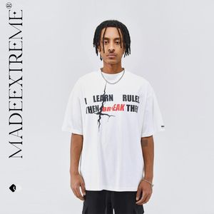 Heren T Shirts BLACKAIR Gepersonaliseerde Slogan Brief Lijm Print T-shirt Streetwear Vintage Shirt 2023 Zomer Oversized