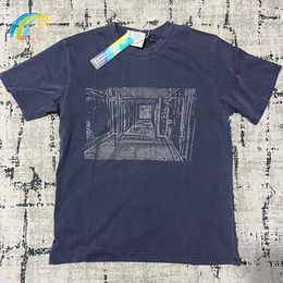 T-shirts pour hommes Bleu Violet Vintage Washed Batik Cavempt Impression directe numérique de qualité supérieure Cav Empt C.e T-shirt à manches courtes Coton Produits de luxe de haute qualité