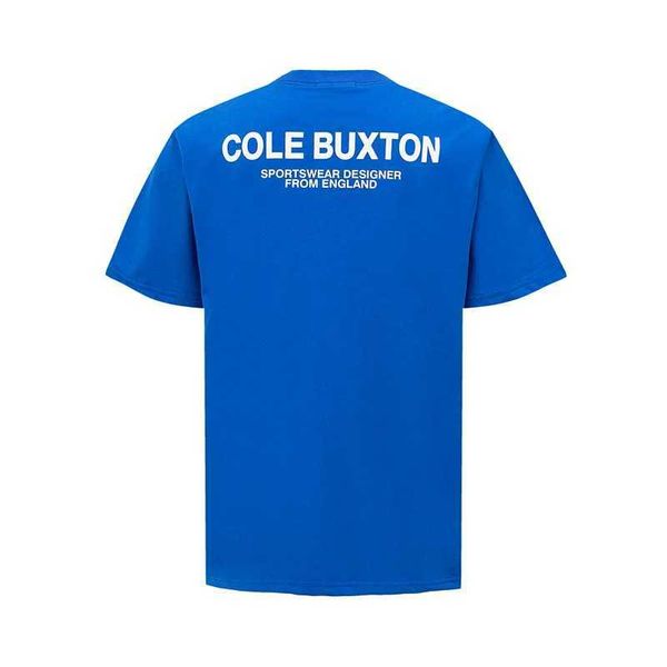 T-shirts masculins Blue blanc CB Lettres simples imprimement T-shirt coul