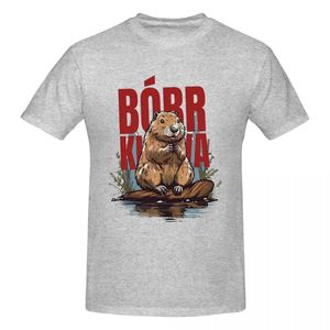 T-shirts masculins BOBR KUA - BOBER BOBR CEAVER BOBEREK 100% coton T-shirt pour hommes T-shirt masculin rond manche courte S-6XL D240509