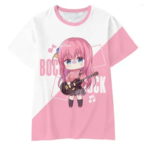 T-shirts masculins bocchi les t-shirts anime 3d imprimé streetwear hommes femmes mode manches courtes surdimensionnées