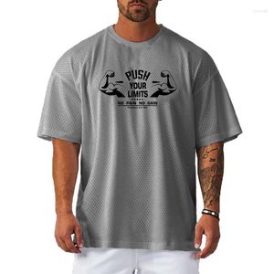T-shirts pour hommes Bodybuilder T-shirt Lâche Manches courtes Été Respirant Séchage rapide Vêtements pour hommes Impression créative Repoussez vos limites