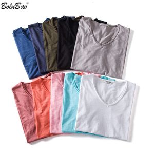 Men S t Shirts Bolubao Kaus Lengan Pendek Merek Musim Panas Atasan Leher O Katun Pria Fashion Kualitas Tinggi Warna Solid 230517